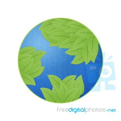 Earth With Leaf For Eco Idea Stock Image