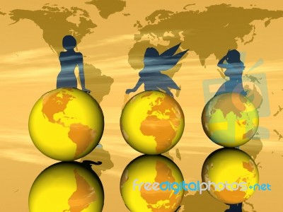 Earths And Girls Stock Image