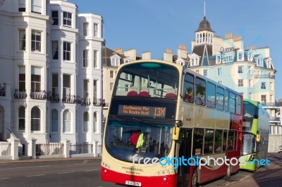 Eastbourne, East Sussex/uk - January 7 : Buses Waiting At Eastbo… Stock Photo