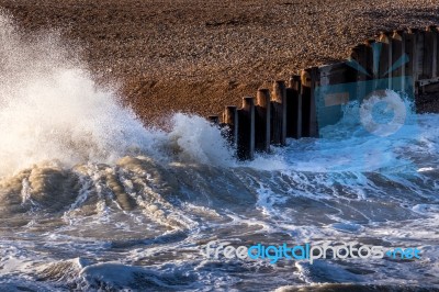 Eastbourne, East Sussex/uk - January 7 : Stormy Weather At Eastb… Stock Photo