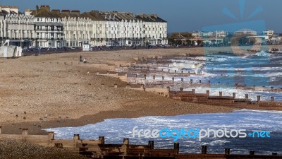 Eastbourne, East Sussex/uk - January 7 : View Of Buildings Along… Stock Photo