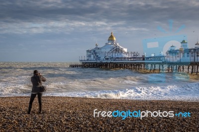 Eastbourne, East Sussex/uk - January 7 : View Of Eastbourne Pier… Stock Photo