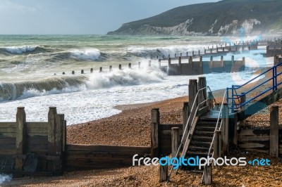 Eastbourne, East Sussex/uk - October 21 : Tail End Of Storm Bria… Stock Photo