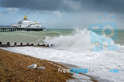 Eastbourne, East Sussex/uk - October 21 : Tail End Of Storm Bria… Stock Photo