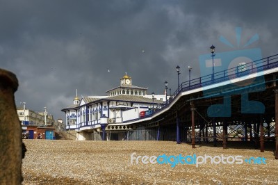 Eastbourne, Sussex/uk - February 19 : View Of The Pier In Eastbo… Stock Photo