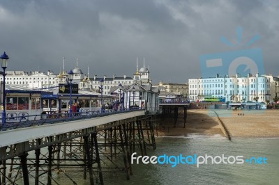 Eastbourne, Sussex/uk - February 19 : View Of The Pier In Eastbo… Stock Photo