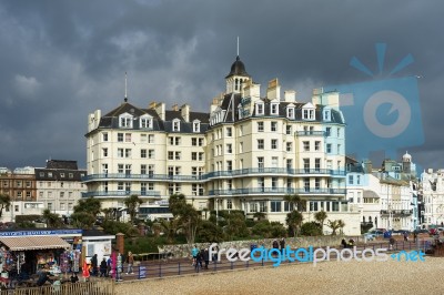 Eastbourne, Sussex/uk - February 19 : View Of The Skyline In Eas… Stock Photo