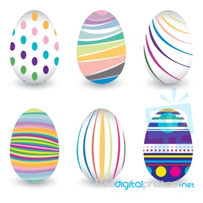 Easter Day  For Egg Isolated On  Design. Colorful Chevron Pattern For Eggs. Colorful Egg Isolated On White Background Stock Image