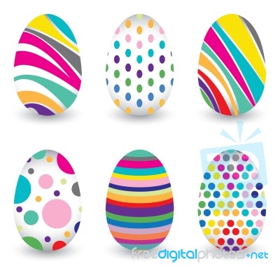 Easter Day  For Egg Isolated On  Design. Colorful Graphic Pattern For Eggs. Colorful Egg Isolated On White Background Stock Image