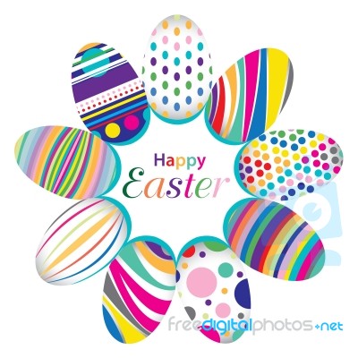 Easter Day  For Egg Isolated On  Design. Colorful Graphic Pattern For Eggs Isolated On White Background Stock Image