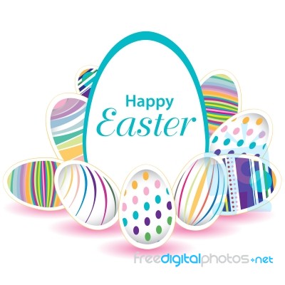 Easter Day  For Egg On  Design. Colorful Egg Isolated On White Background Stock Image