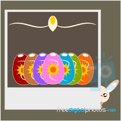 Easter Egg And Rabbit Illustration Stock Image