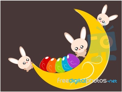 Easter Egg And Rabbit Illustration Stock Image