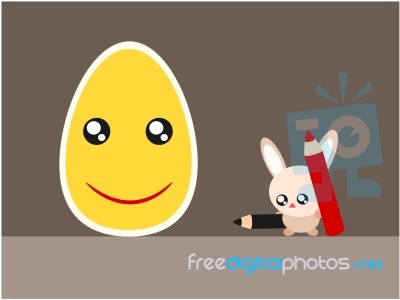 Easter Egg And Rabbit Illustration Stock Image