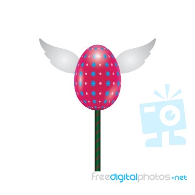 Easter Egg Fly Wing Lollipop Sweet Realistic Color Design  Stock Image