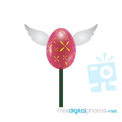 Easter Egg Fly Wing Lollipop Sweet Realistic Color Design  Stock Image