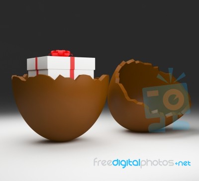 Easter Egg Shows Gifts Candy And Gift Stock Image