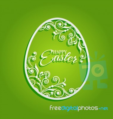 Easter Egg With Flowers For Greeting Card Stock Image