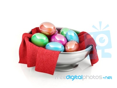 Easter Eggs In Metallic Color Stock Image