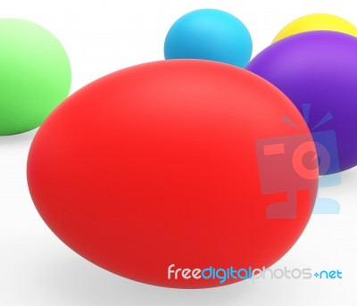 Easter Eggs Represents Empty Space And Colorful Stock Image