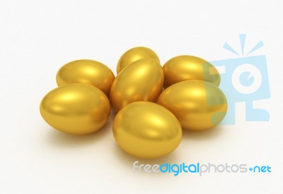 Easter Golden Eggs Stock Image