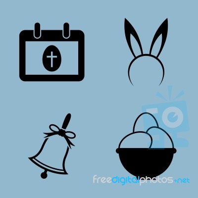 Easter Icon Set Stock Image