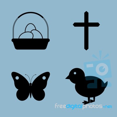 Easter Icon Set Stock Image