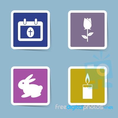 Easter Icon Set Stock Image