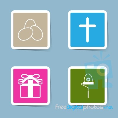 Easter Icon Set Stock Image