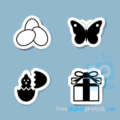 Easter Icon Set Stock Image