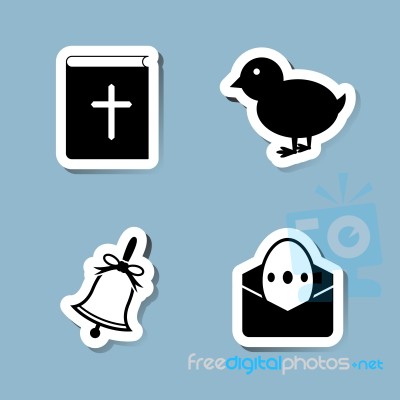 Easter Icon Set Stock Image