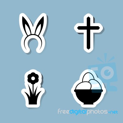 Easter Icon Set Stock Image