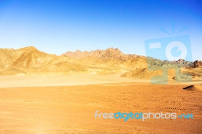 Eastern Desert Landscape In Egypt Stock Photo