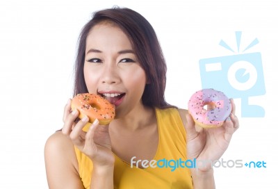 Eating Donut Stock Photo