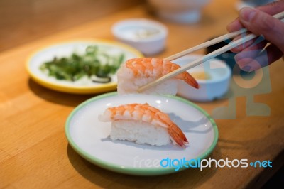 Eating Sushi Stock Photo