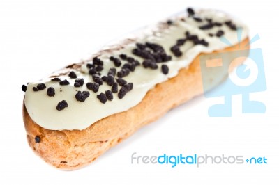 Eclair On White Background Stock Photo