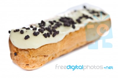 Eclair On White Background Stock Photo