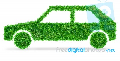 Eco Car On White Background Stock Photo