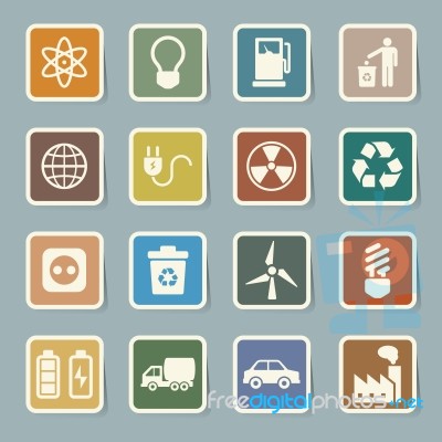 Eco Energy Icons Set Stock Image