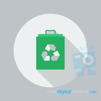 Eco Flat Icon. Eco Bag Stock Image