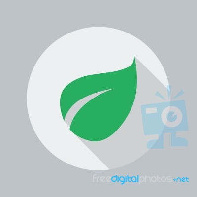 Eco Flat Icon. Leaf Stock Image