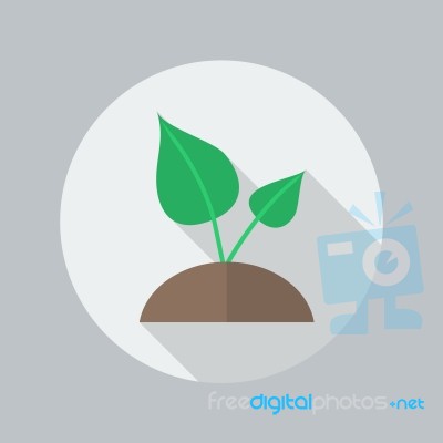 Eco Flat Icon. Plant Stock Image