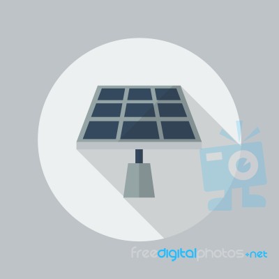 Eco Flat Icon. Solar Panel Stock Image