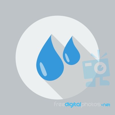 Eco Flat Icon. Water Drop Stock Image