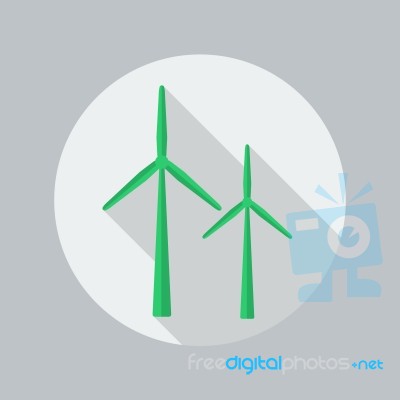 Eco Flat Icon. Wind Energy Stock Image