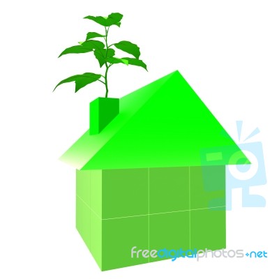 Eco Friendly House Indicates Go Green And Building Stock Image