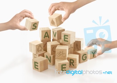 Eco & Go Green Concept On Isolated Background Stock Photo