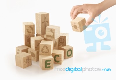 Eco & Go Green Concept On Isolated Background Stock Photo