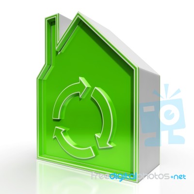 Eco House Shows Environmentally Friendly Home Stock Image