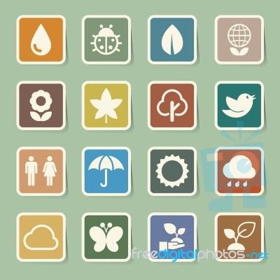 Eco Icons Set Stock Image